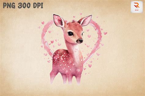 Cute Baby Deer Valentine S Day Graphic By Ricco Art Creative Fabrica