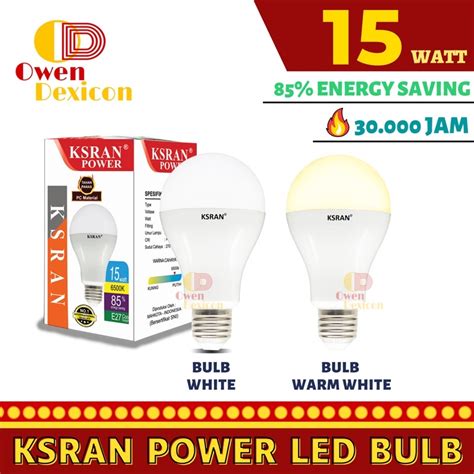 Jual Lampu Led 15w KSRAN POWER Led Bohlam Bulb 15 Watt Cahaya Putih