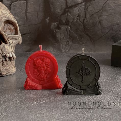 Santa Muerte Sigil Double Sided Candle Silicone Mold Lilith Magic Molds