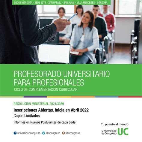 Profesorado Universitario Para Profesionales Universidad De Congreso