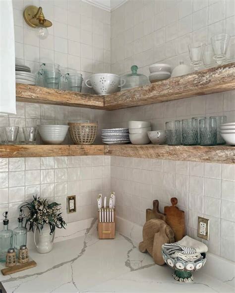 Rustic Wooden Kitchen Corner Shelves Soul Lane