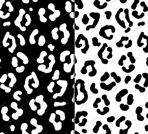 Black White Leopard Print Seamless Background Pattern Etsy