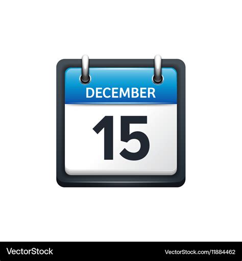 December 15 calendar icon Royalty Free Vector Image