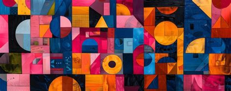 Premium Photo Colorful Geometric Shapes Abstract Collage