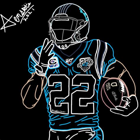 Run CMC / Christian McCaffrey - Neon art style by me! : r/panthers