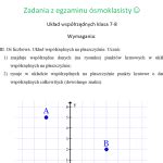 Układ współrzędnych zadania z egzaminu ósmoklasisty klasa 7 8 Złoty