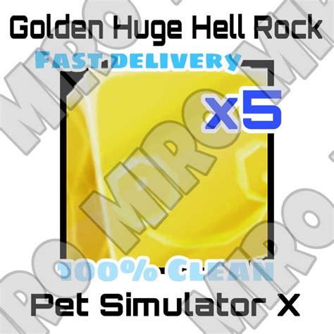 X Golden Huge Hell Rock Pet Simulator X Roblox Psx Clean