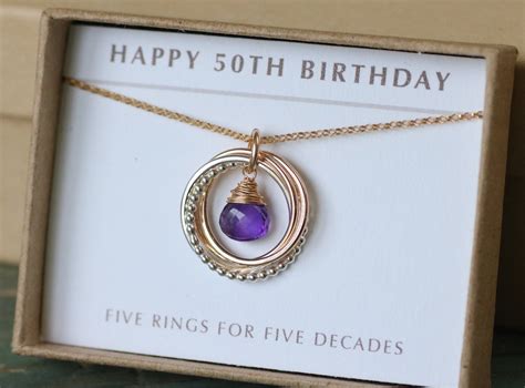 Th Birthday Gift For Her Amethyst Necklace For Women