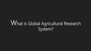 National Agricutural Research System PPT