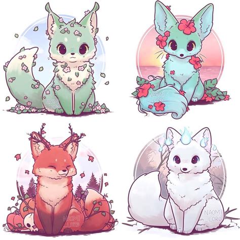 💕 ☀️ ️my Seasonal Foxes 🍁🌸 💕 Stickers And Prints Will Be Up In My Shop Tomorrow Link In B