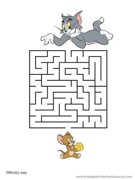 Printable Mazes with Tom and Jerry