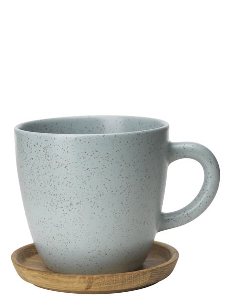 R Rstrand H Gan S Keramik Coffee Mug Cl With Oak Saucer Boozt