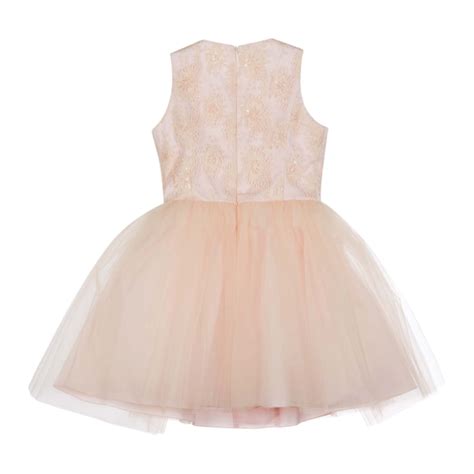 Girls Embroidered Dress With Tulle Skirt Of Pinco Pallino In Baby Liberdade