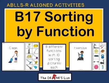 Ablls R Aligned Activities B Sorting By Function By The Deane S List