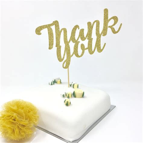 Thank You Cake Topper Thanks Cake Decor Script Party Cake Etsy