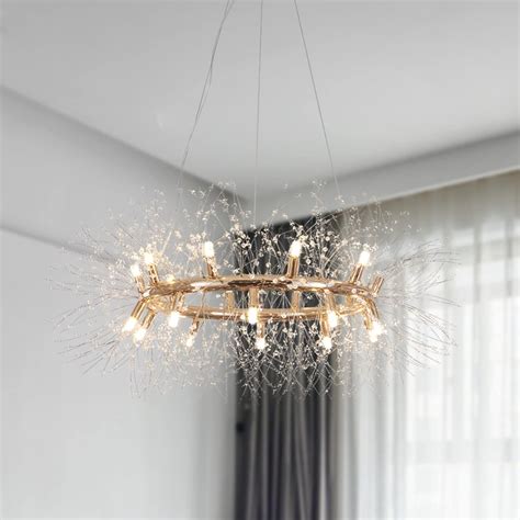 Sefinn Four Firework Chandelier Crystal Ring Chandelier Height