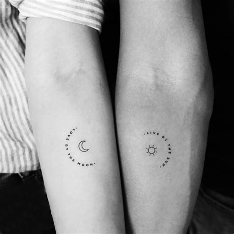 Live By The Sun Love By The Moon Temporary Tattoo Set Of 3 Etsy Matching Couple Tattoos