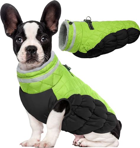 Lelepet Warm Dog Winter Jacket Reflective Zippered Dog Coat With