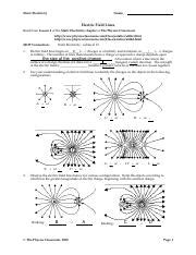 ElectricFieldHW.pdf - Name Date Pd Electric Field Lines worksheet ... - Worksheets Library