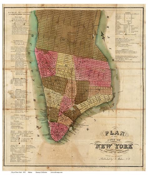 Old Maps Of Manhattan New York City