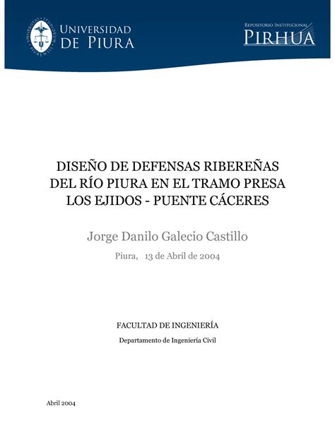 Ici Wdwefdef Abril Diseo De Defensas Ribereas Del R O