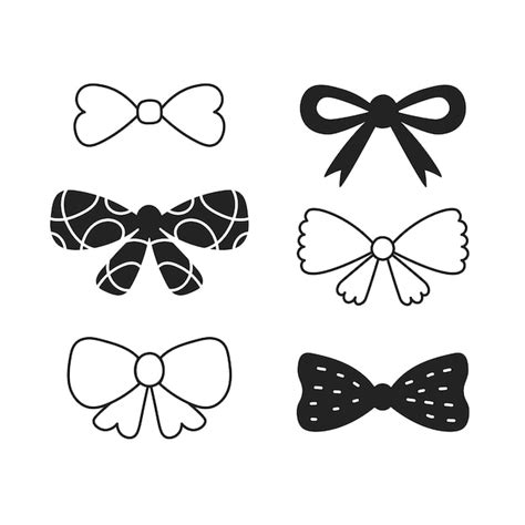 Premium Vector Ribbon Bow Doodle Set