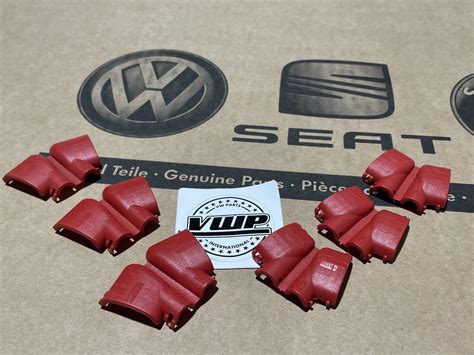 Vw Golf Mk4 Mk5 R32 Audi Tt 32 Engine Ignition Coil Pack Covers Red Cable Connector Genuine New