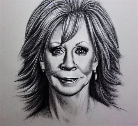 Reba Mcentire Portrait Drawing Digital Art By Bob Smerecki Fine Art