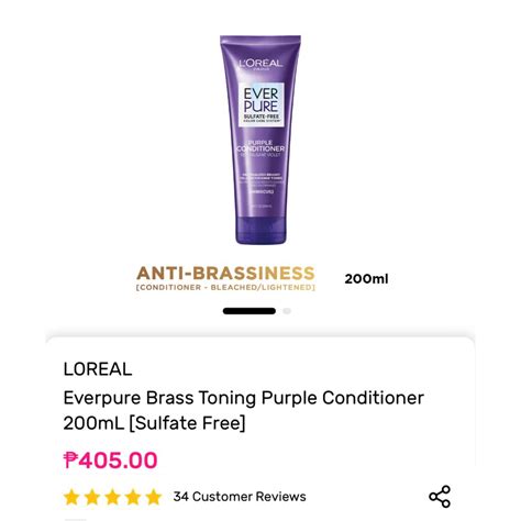 Loreal Everpure Brass Toning Purple Conditioner Ml Sulfate Free