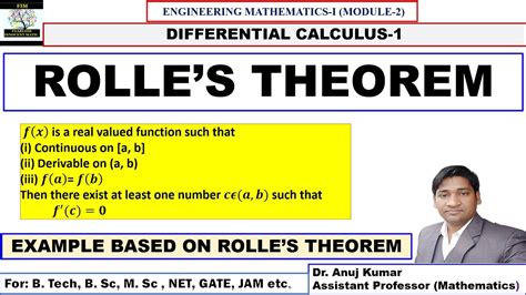 Rolle S Theorem Rolle S Theorem Engineering Mathematics Rolle S