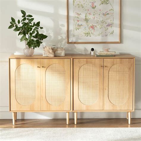 Amazon EYYTHUNG Rattan Cabinet With Shelves Kitchen Storage