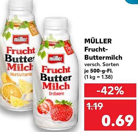 M Ller Frucht Buttermilch Angebot Bei Kaufland Prospekte De