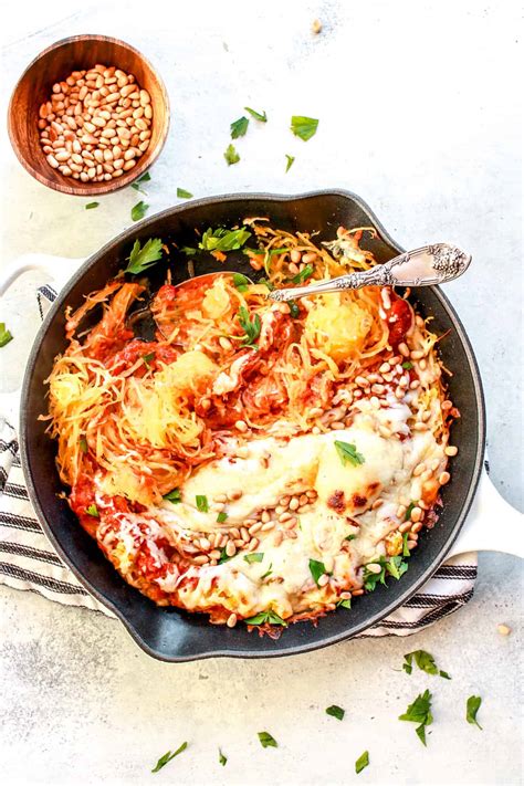 Cheesy Marinara Spaghetti Squash The Toasted Pine Nut