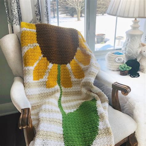 Sunflower PDF Crochet Blanket Pattern Crochet Blanket | Etsy