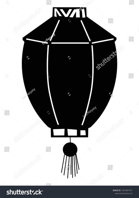 Vector Silhouette Chinese Lantern Motives Chinese Stock Vector (Royalty ...