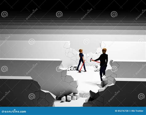 Breaking Barriers Overcome Obstacles Vector Concept Symbol Of