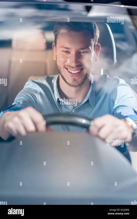 man driving car Stock Photo - Alamy