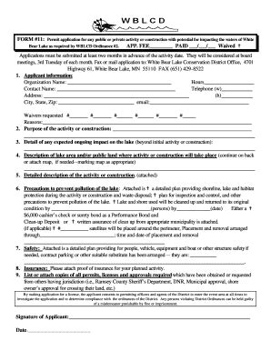 Fillable Online Wblcd Permit Application For Any Public Or Private