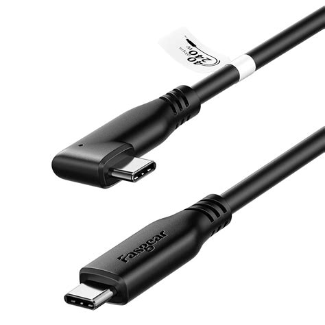 Fasgear USB 4 Cable 240W Thunderbolt 4 Cable 4 9ft Right Angle USB C