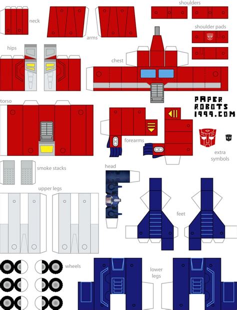 Transformable Paper Optimus Prime Template