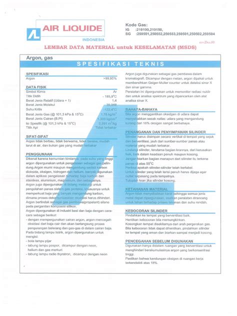 MSDS Argon | PDF