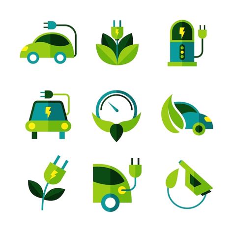 Premium Vector Electric Car Icon Set