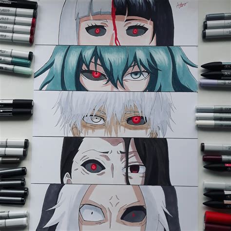 I drew the eyes of half ghouls : r/TokyoGhoul