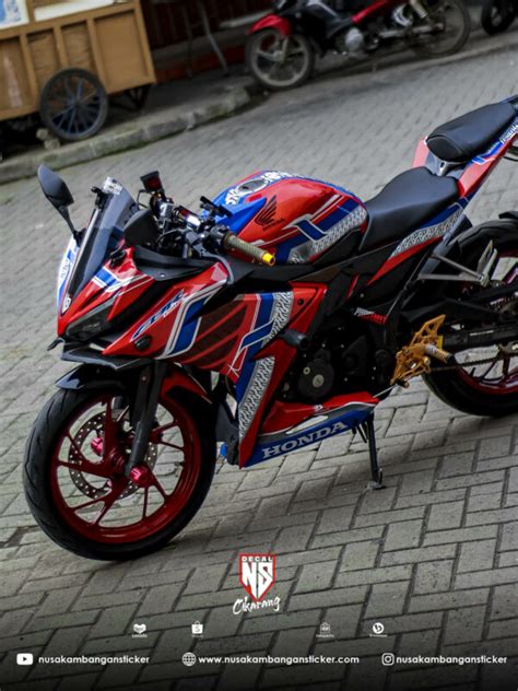 Sticker Motor Honda Cbr R All New Merah Grafis Biru Modifikasi