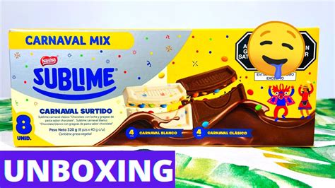 NUEVO Chocolate SUBLIME CARNAVAL SURTIDO Blanco Clásico Edición