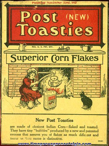 Early Post Toasties Cereal Box Panel Tpnc Vintage Packaging Retro