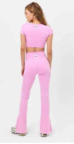 Frankies Bikini Zippy Flare Leggings Baby Pink Size Large EBay