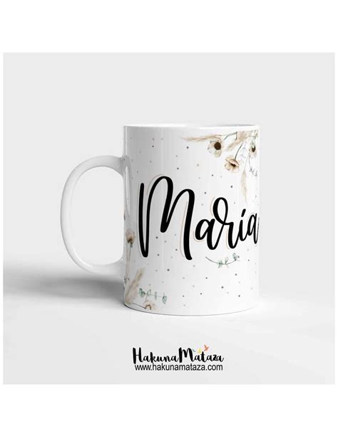 Taza Personalizada Nombre Floral