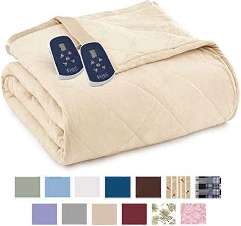 Thermee Micro Flannel Queen-Size Electric Heated Blanket, 10 Heat ...