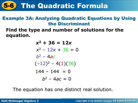 Ppt Solve Quadratic Equations Using The Quadratic Formula Classify